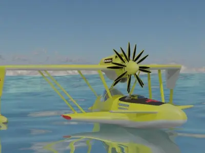 Paramedic airplane Low-poly 3D model
