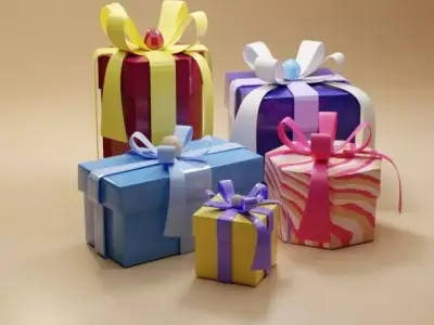 Gift Box Low-poly 3D model purchase