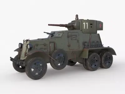 BA 6 Armored Car  Vray  3D model