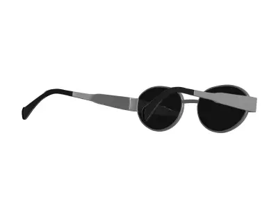 Silver Black Sunglasses 3D model