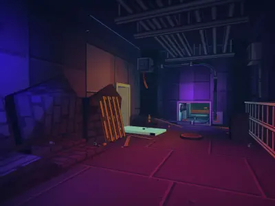 PixelDrift Metro Free - 3D Pixel Art Subway for Boomer FPS VR Free low-poly 3D model