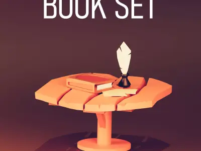 Book set Free low-poly 3D model