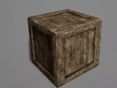 Low-poly Wooden Crate Free low-poly 3D model purchase