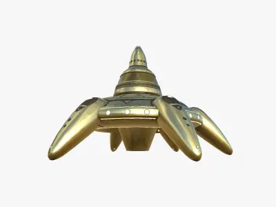 Alien Spaceship UFO G07 Gold - Sci Fi Spacecraft Design Low-poly 3D model
