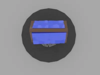 Low poly well wooden pole Low-poly 3D model