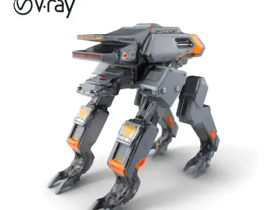 Exoskeleton Combat Unit Armored model pack Low-poly 3D model