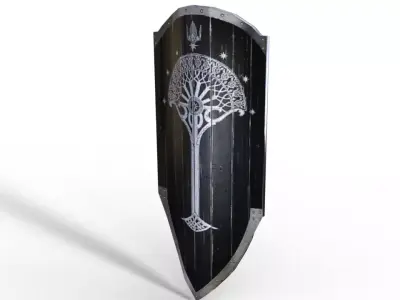 Gondorian shield Low-poly 3D model