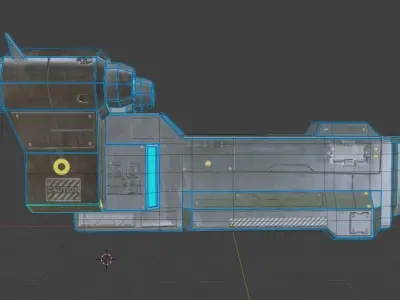 Game Ready PBR Low Poly Space Ship Low-poly 3D model
