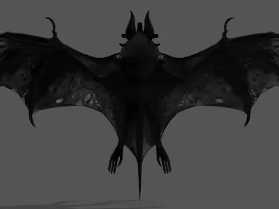 BAT RIGGED ANIMATED 10 Low-poly 3D model