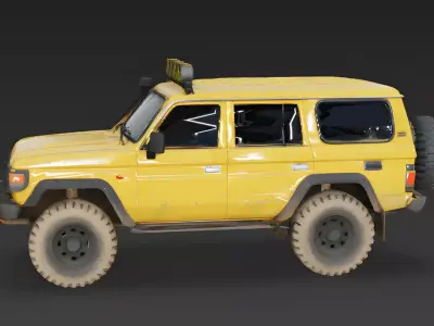 Realistic Yellow SUV 3D Model 3D Model Low-poly 3D model