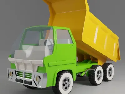 Toy Dump Truck with Shape Key 3D model