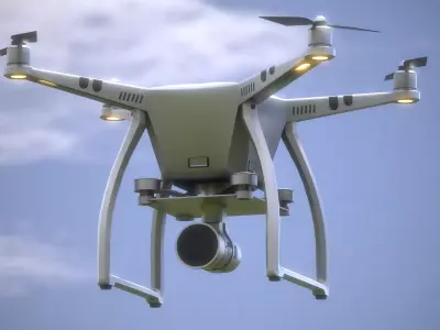 Drone Low-poly 3D model 3