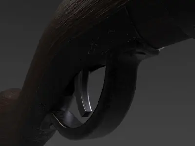 Stylized handcannon Low-poly 3D model