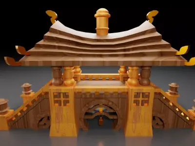 Japanese Architecture 3D model Low-poly 3D model