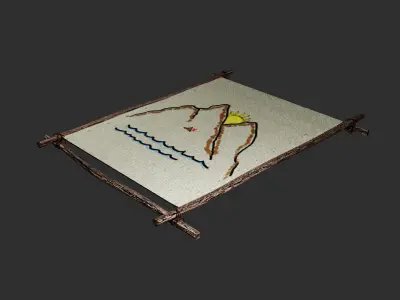 Artifact On Canvas Low-poly 3D model