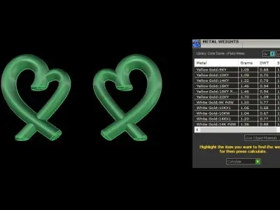 Dainty Heart Stud Earrings 3D print model