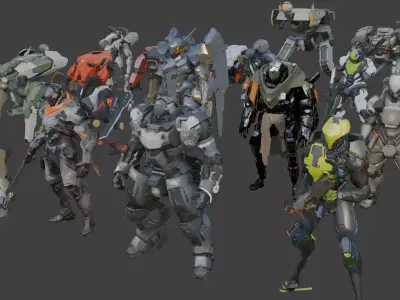 mecha set 4 3D model
