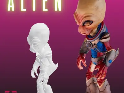 STL Tech Alien Warrior Sci-Fi Horror 3D print model