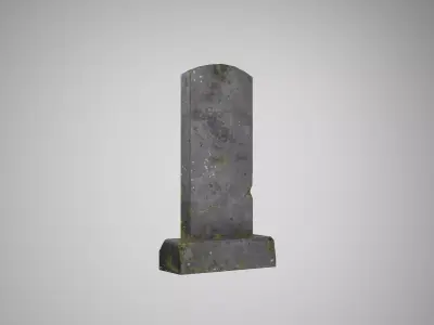 Old Mossy Gravestone Monument Low-poly 3D model
