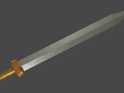 Spatha sword with Langsax handle Low-poly 3D model