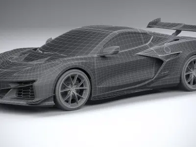 Chevrolet Corvette ZR1 C8 2025 High Detail Game Ready Cinematic Low-poly 3D model