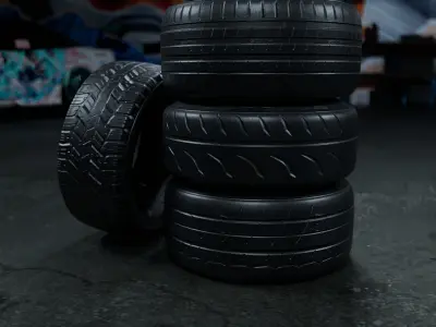 Tire Model Pack V3 Free low-poly 3D model