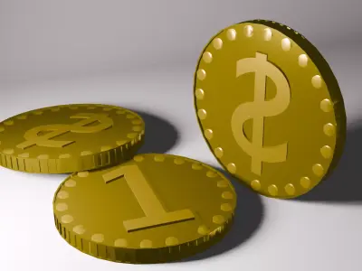 Gold Coin Free low-poly 3D model