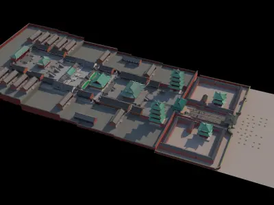 Ancient Chinese Architecture 3D model by lvcan - Textured