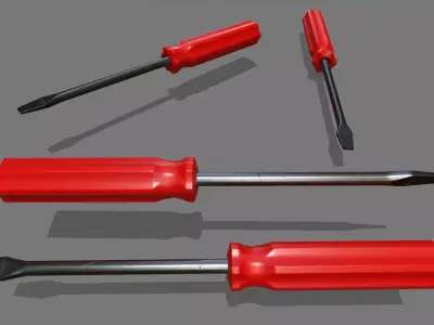 Screwdriver Low-poly 3D model 21
