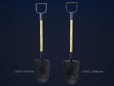 Shovel 1 Plus 1 PBR Game Ready Low-poly 3D model
