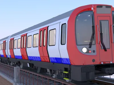 Viaduct with metro and local train 3D Model Pack