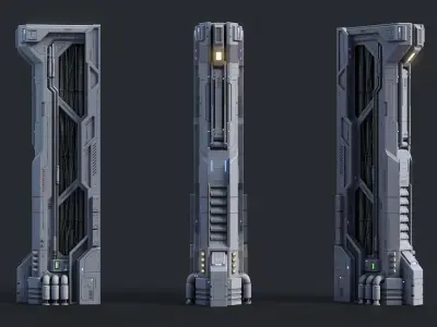 Sci-Fi Parts Kit Pack Vol 02 B-PBR Low-poly 3D model