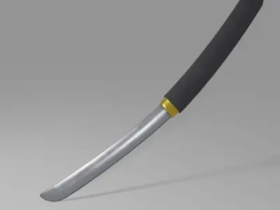 Japanese Style Knife Low-poly 3D model