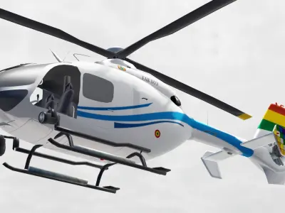 Helicopter 3D Model Low-poly 3D model