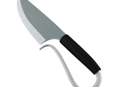 Short battle knife v1 Low-poly 3D model