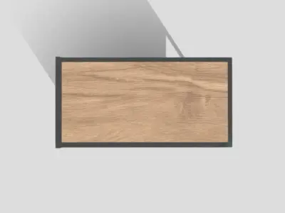 Industrial wooden rectangular closet with black metal structure 3D model purchase