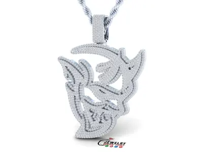Custom SRT Dodge Hellcat Diamond Pendant - SRT Demon Face  3D print model buy