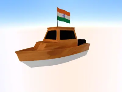 India Fishing Boat 3D model