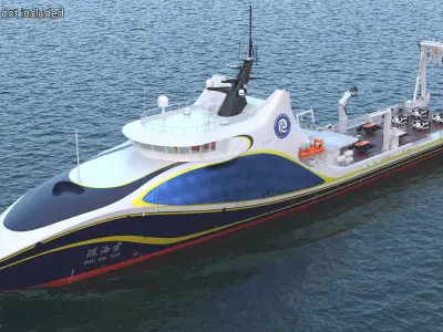 Zhu Hai Yun Ship with Underwater Drones on Board 3D model purchase