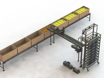 Machine for individual packaging of cakes 3D model