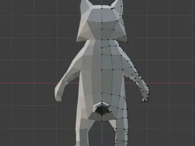 Low Poly Lynx wolf Low-poly 3D model