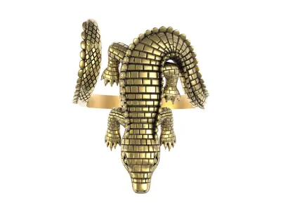 Antique Crocodile Ring 3D print model