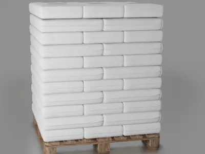Pallet with 25kg Bags  3D model