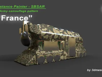 France - Army Camouflage Pattern - SBSAR Material 3D model