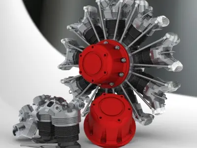 radial engine Free 3D model
