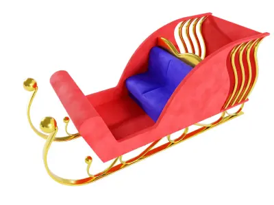 Santa Claus Sleigh 3d model  3D model purchase