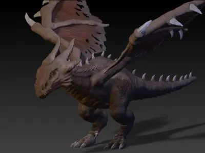 Brown dragon Low-poly 3D model purchase