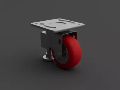 Industrial Caster Wheel with Brake Heavy Duty Equipment Roller 3D model purchase