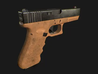 Glock 22 game ready and textures Low-poly 3D model