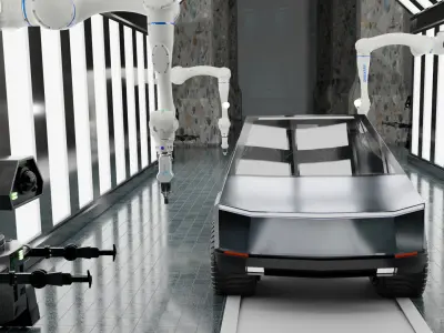 3d model of a Cyber truck  3D model